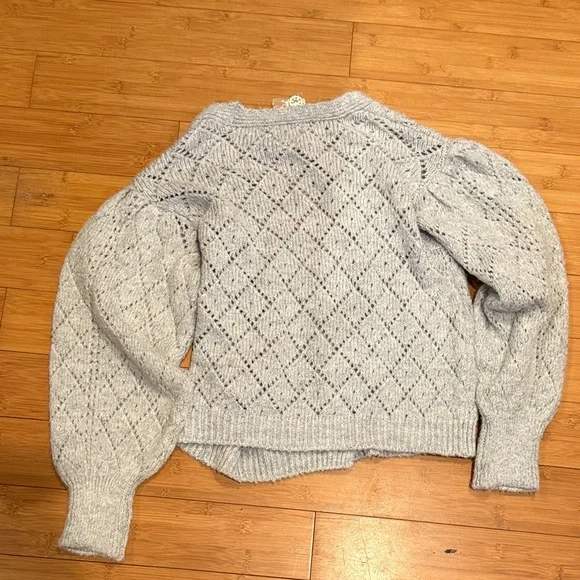 Maeve Light Grey Knit Cardigan - Picture 3 of 6